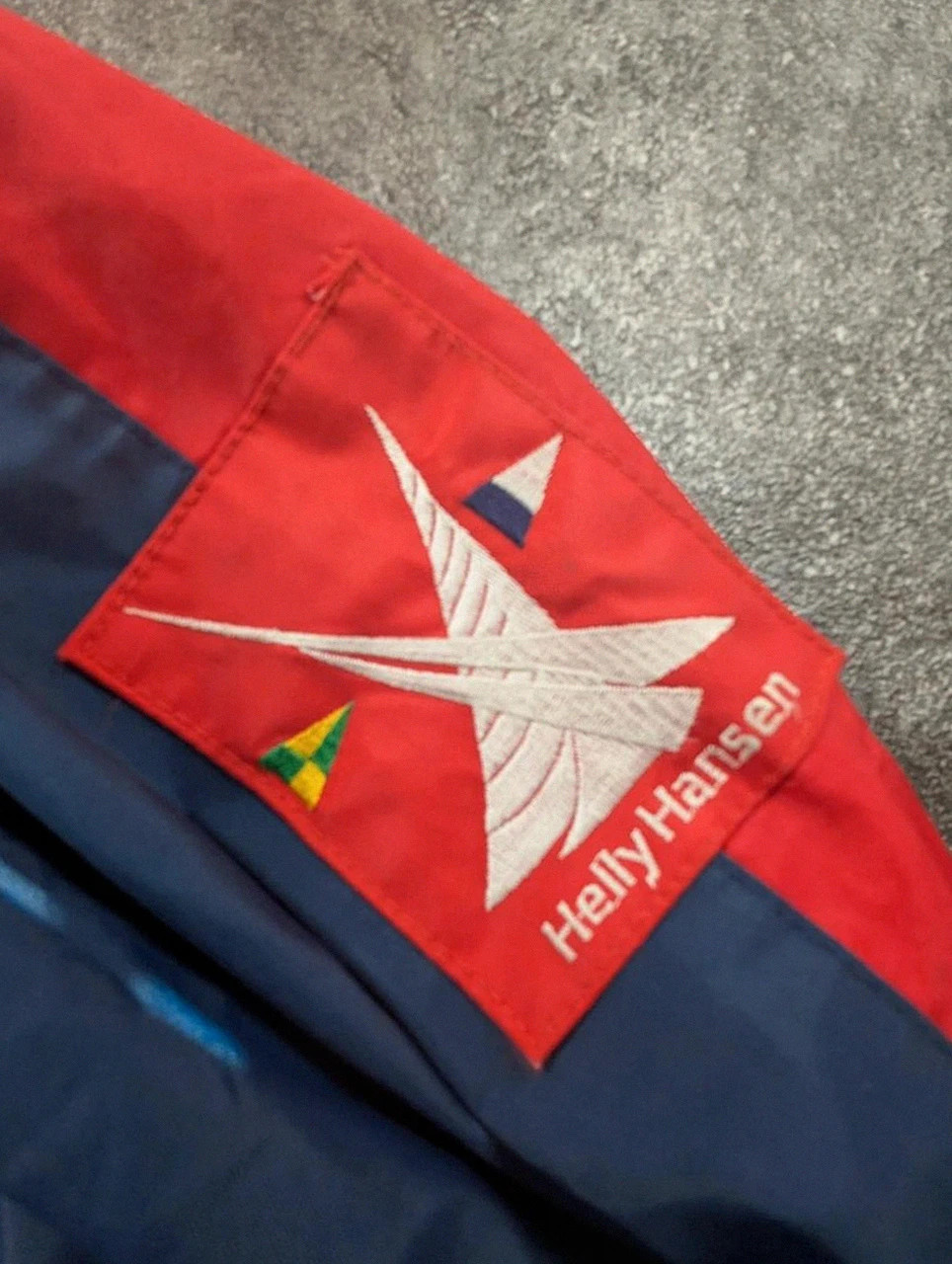 Veste Imperméable Helly Hansen Homme S Oversize Rouge Bleu Capuche Sailing Nautique Vintage – Helly Hansen – taille S 4