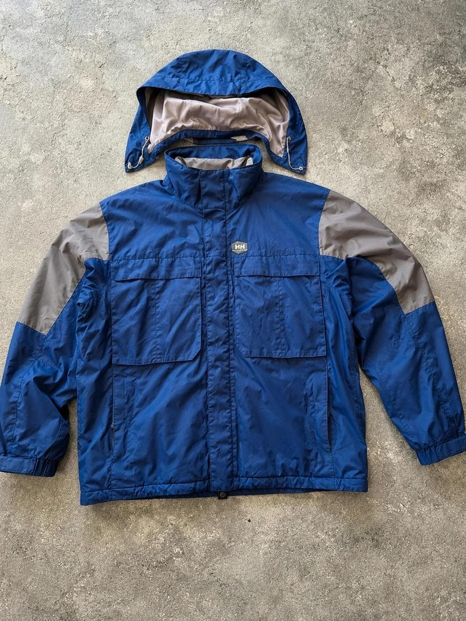 Helly Hansen Veste Technique Imperméable Homme Xl (convient jusqu'à XXL) Bleu Gris Capuche Amovible