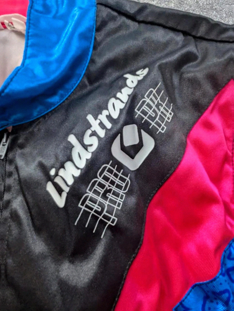 Lindstrands veste technique vintage Made in Finland 80s 90s Crazy Colorblock T50 moto – Vintage Dressing – taille L / 40 / 12 5