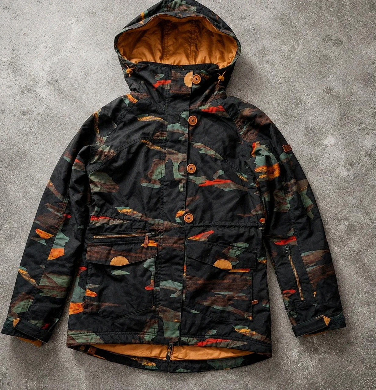 Dc Shoes parka snowboard 15K Waterproof camo 2014 taille M – veste ski technique retro
