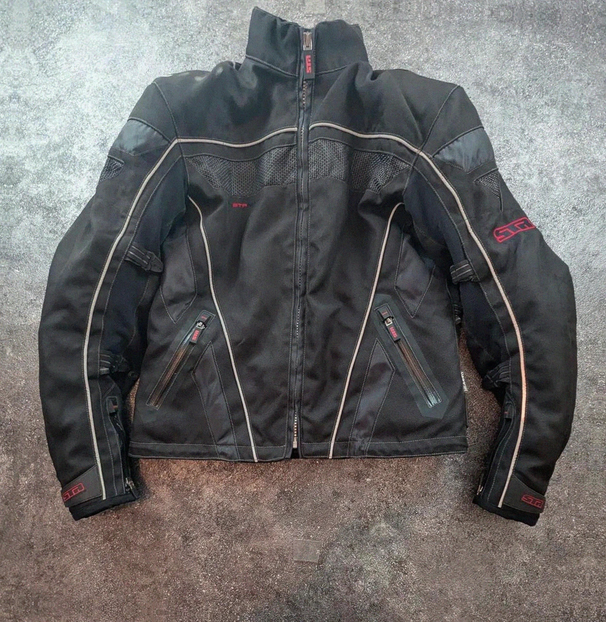 Veste moto Lindstrands Str Hi-Art respirante réfléchissante noir rouge S – Lindstrands – taille S 2