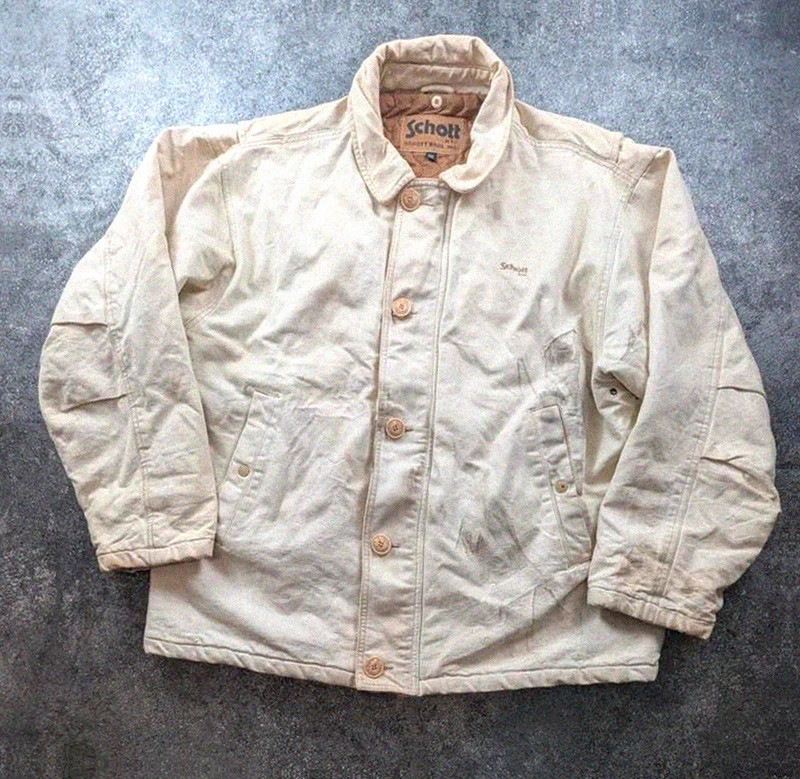 Schott Nyc veste workwear vintage XXL canvas Hollofil II patinée utility jacket – Schott – taille XXL 2