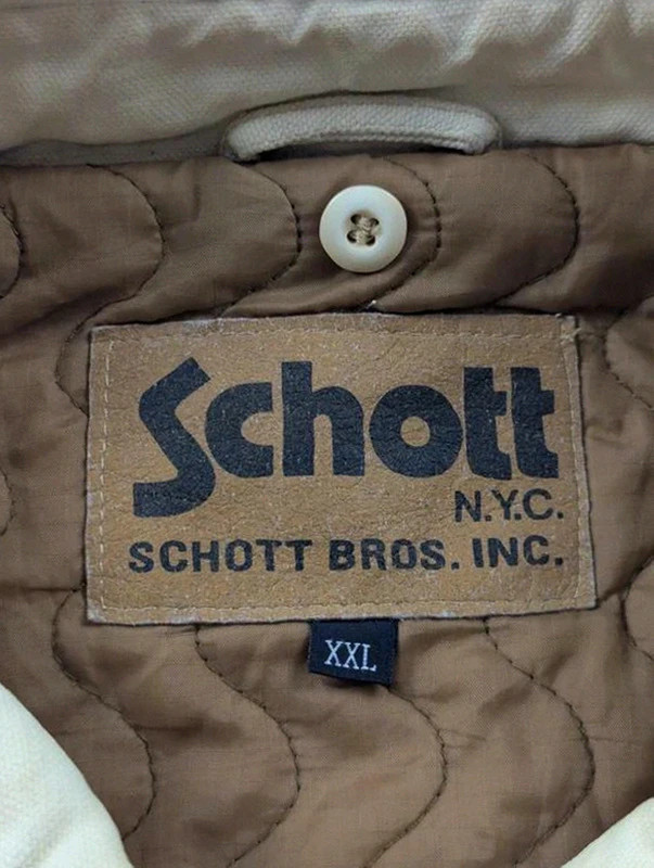 Schott Nyc veste workwear vintage XXL canvas Hollofil II patinée utility jacket – Schott – taille XXL 3