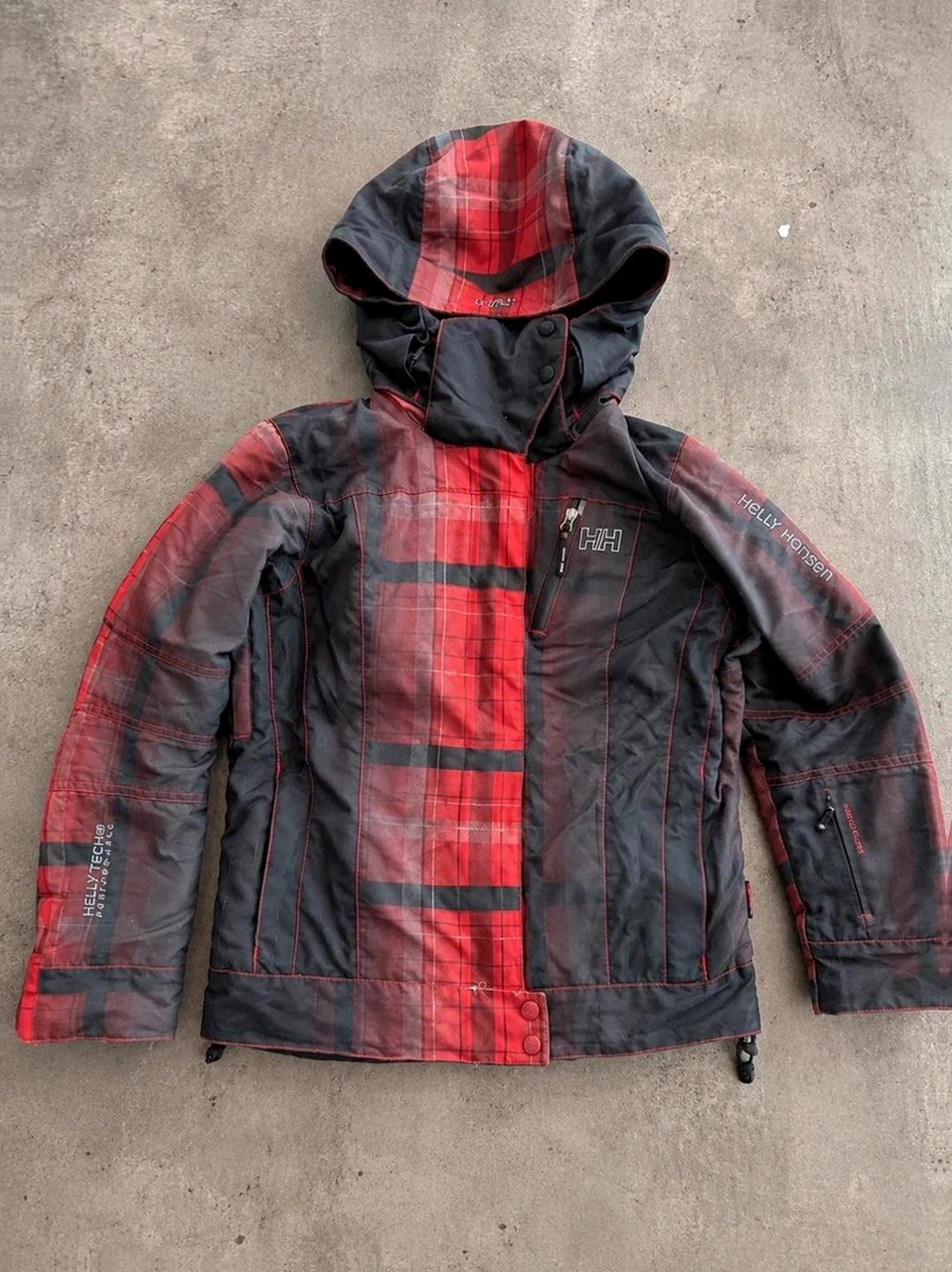 Helly Hansen Helly Tech Performance Veste Ski Snowboard Imperméable Carreaux Rouge Noir Xs Regular
