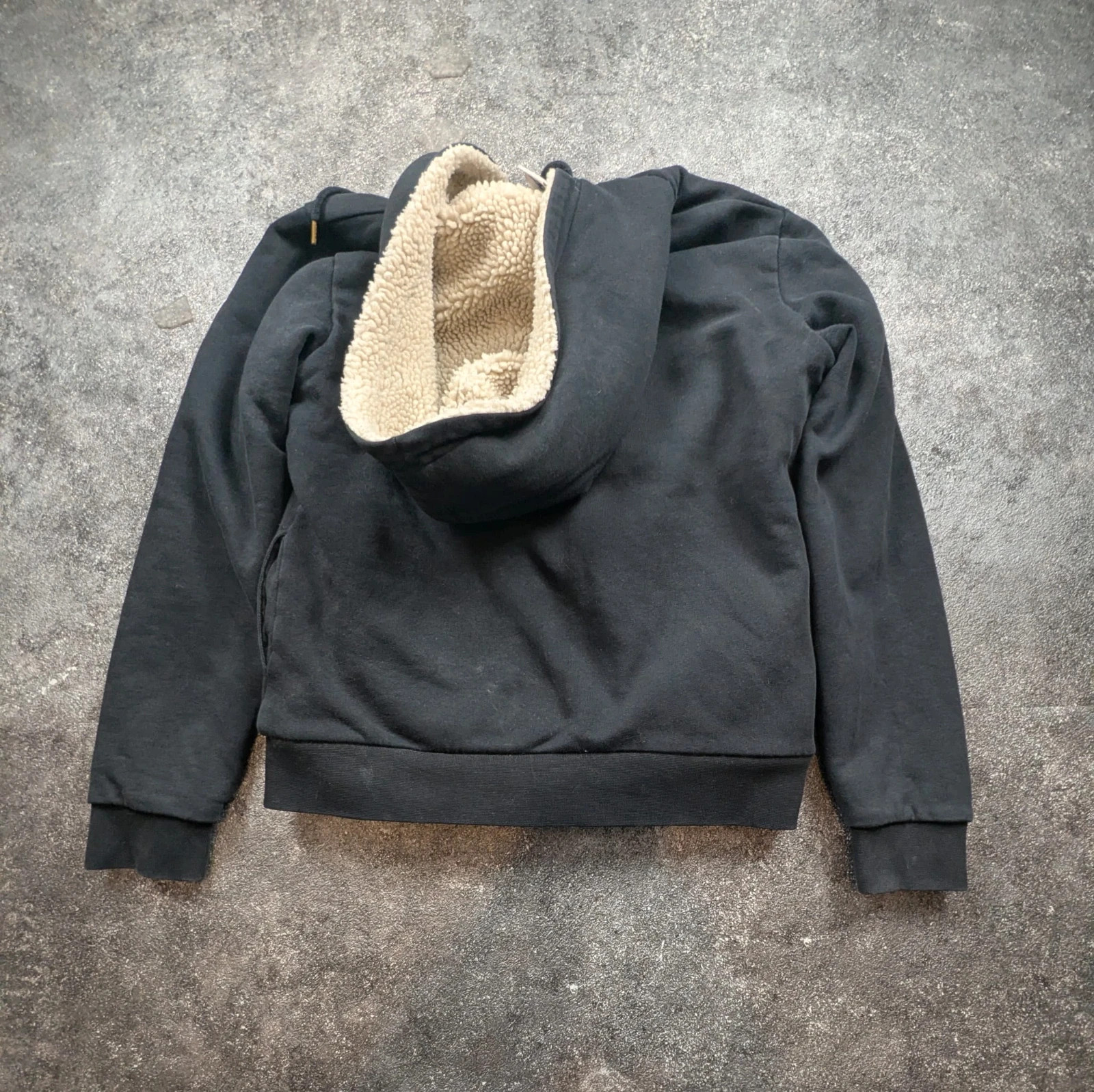 Le Coq Sportif sweat zippé à capuche sherpa noir M/S – Doublure moutonnée – Sportswear rétro – Le Coq Sportif – taille M 4