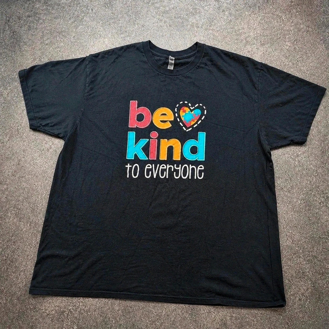 T-shirt oversize noir be kind to everyone graphique NexLevel Apparel 3XL streetwear