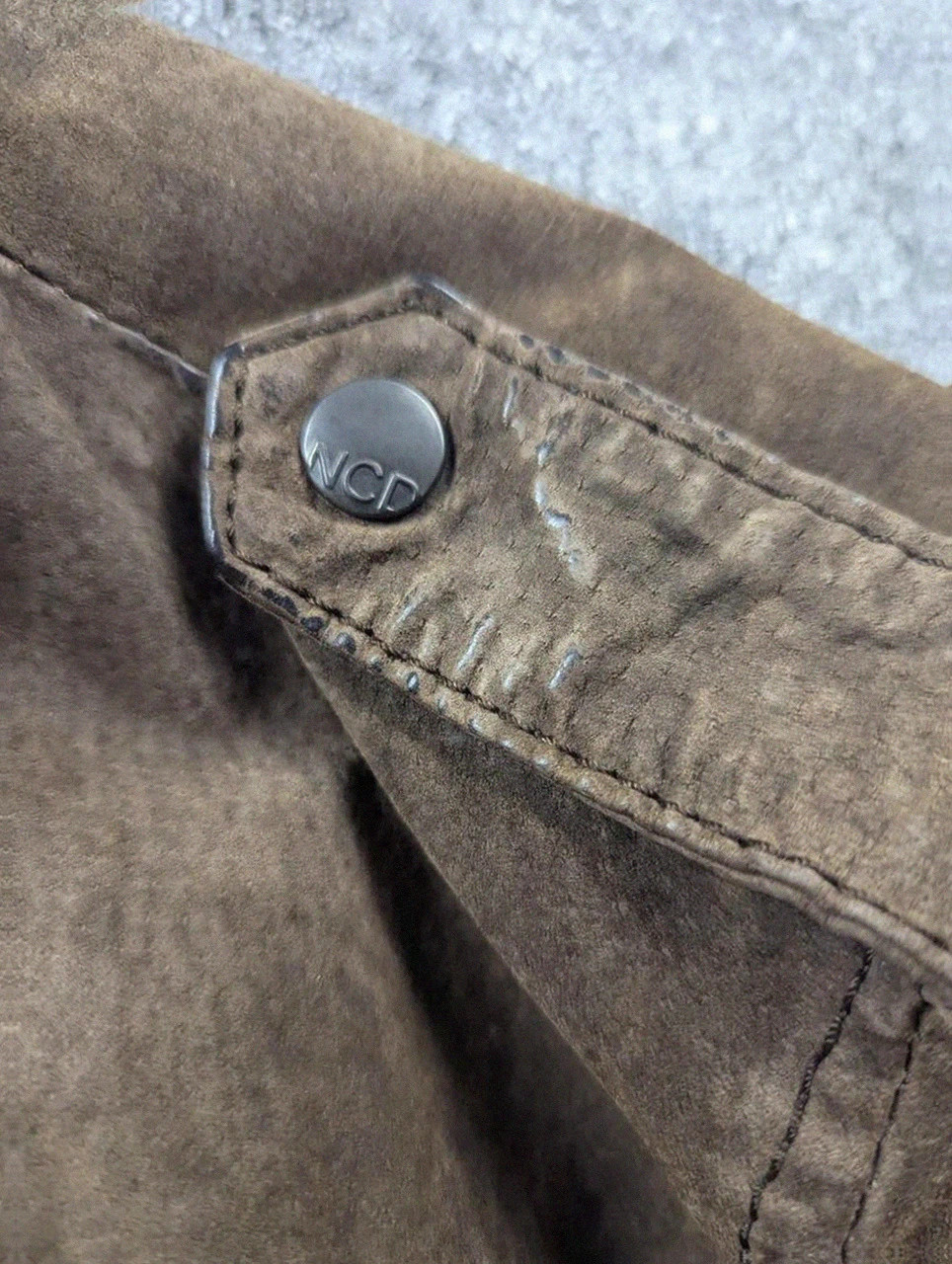 Devred blouson en daim marron patiné – Veste workwear militaire vintage – Devred – taille S 4