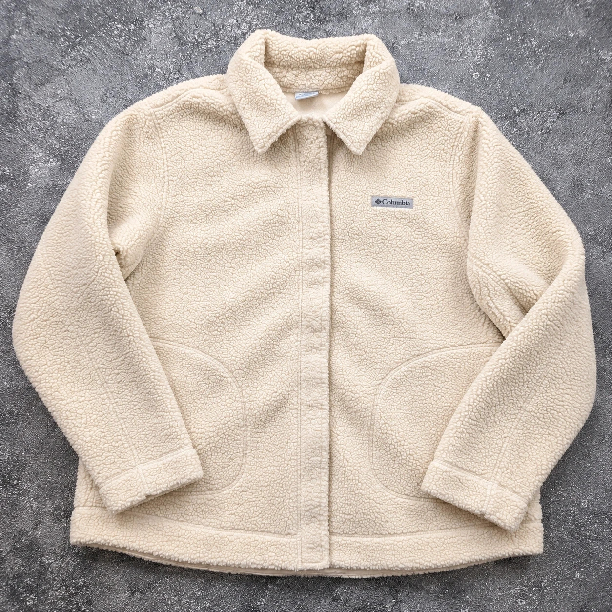Columbia polaire Sherpa écrue XL – Veste teddy bouclette épaisse outdoor tendance