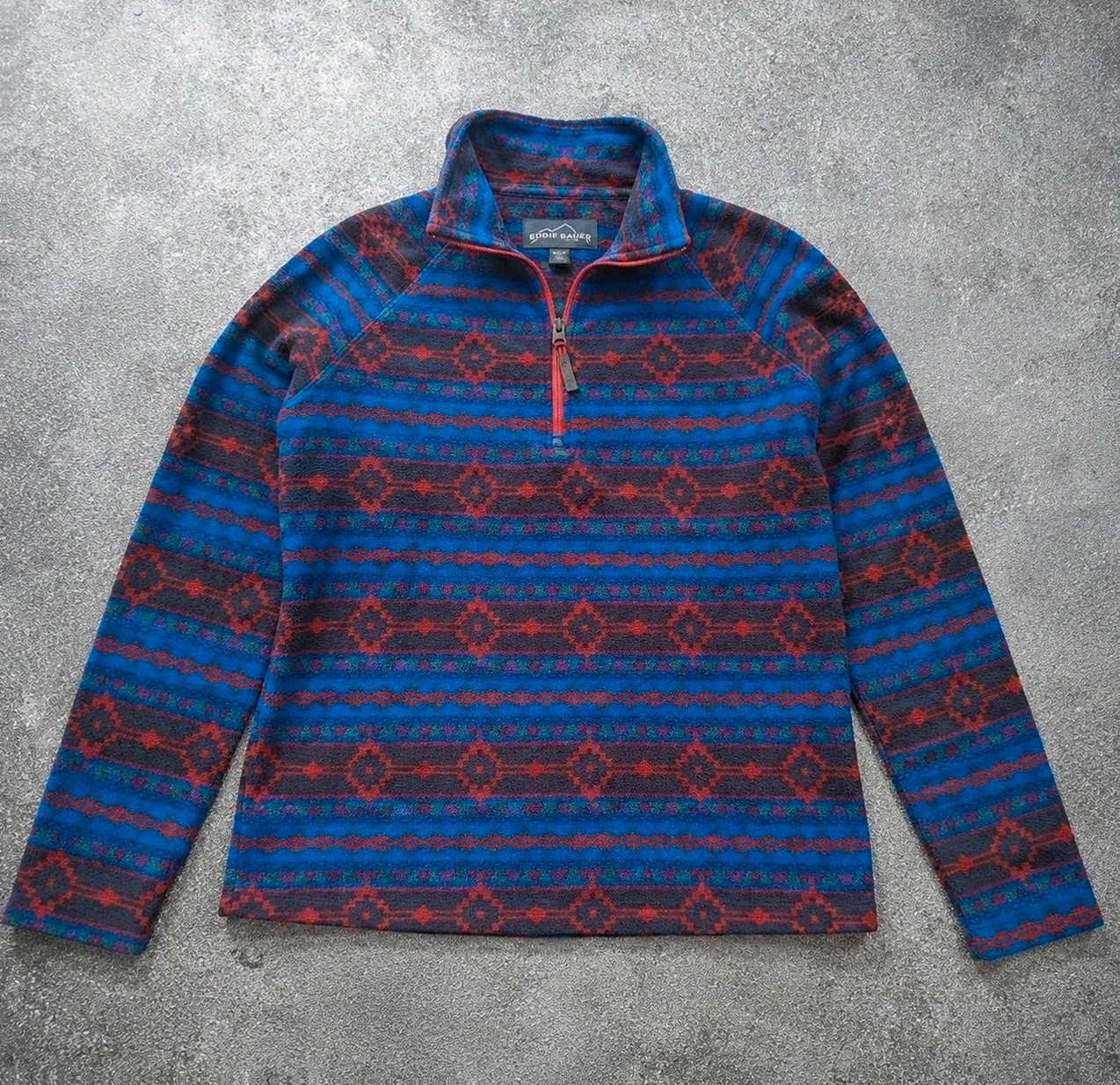 Eddie Bauer polaire fine vintage motifs aztec crazy fleece outdoor gorpcore femme S