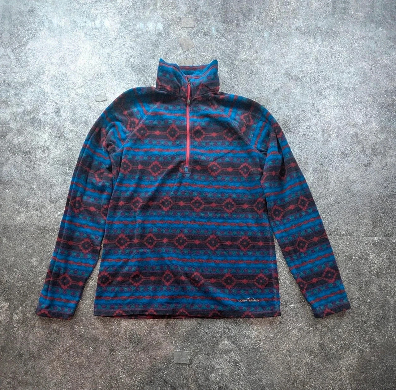 Eddie Bauer polaire fine vintage motifs aztec crazy fleece outdoor gorpcore femme S – Eddy Bauer – taille S / 36 / 8 2
