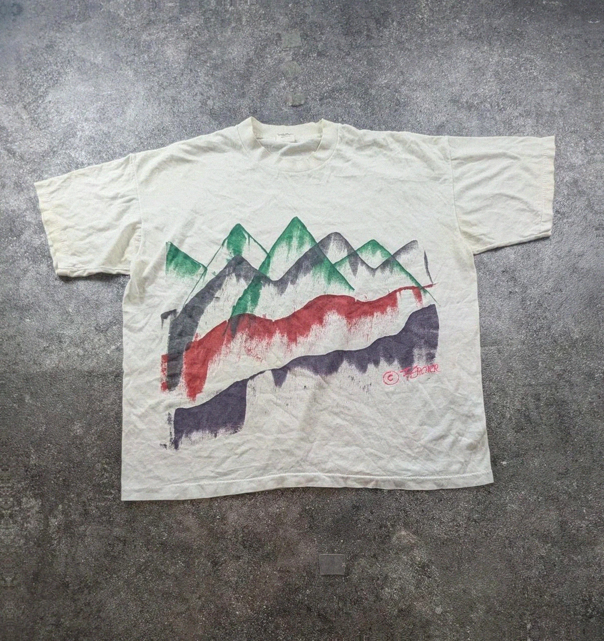 T-shirt Belton Vintage Art Montagnes Single Stitch Usa 90s Taille Xl (46-48) – Vintage Dressing – taille XL 2