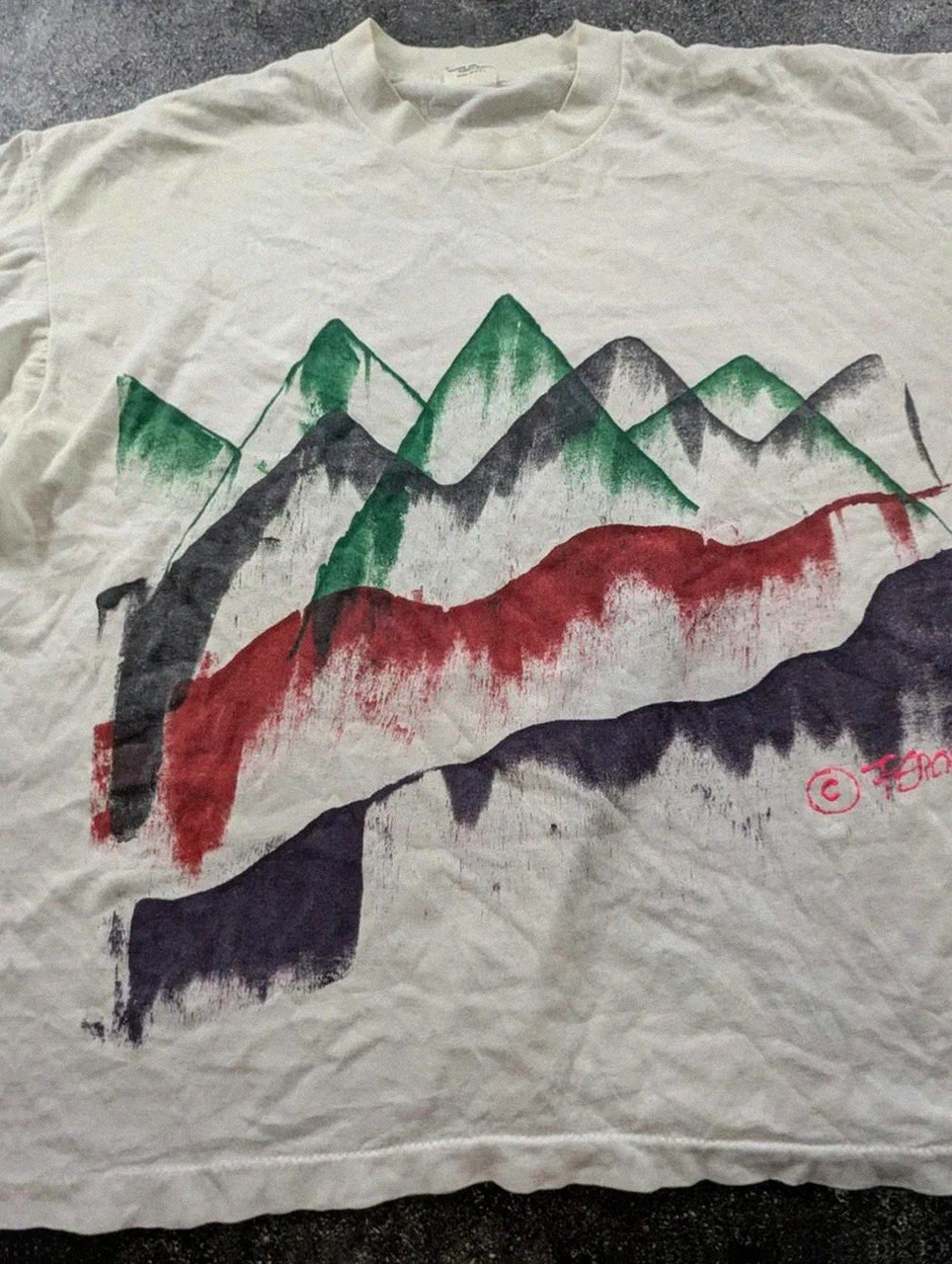 T-shirt Belton Vintage Art Montagnes Single Stitch Usa 90s Taille Xl (46-48) – Vintage Dressing – taille XL 3