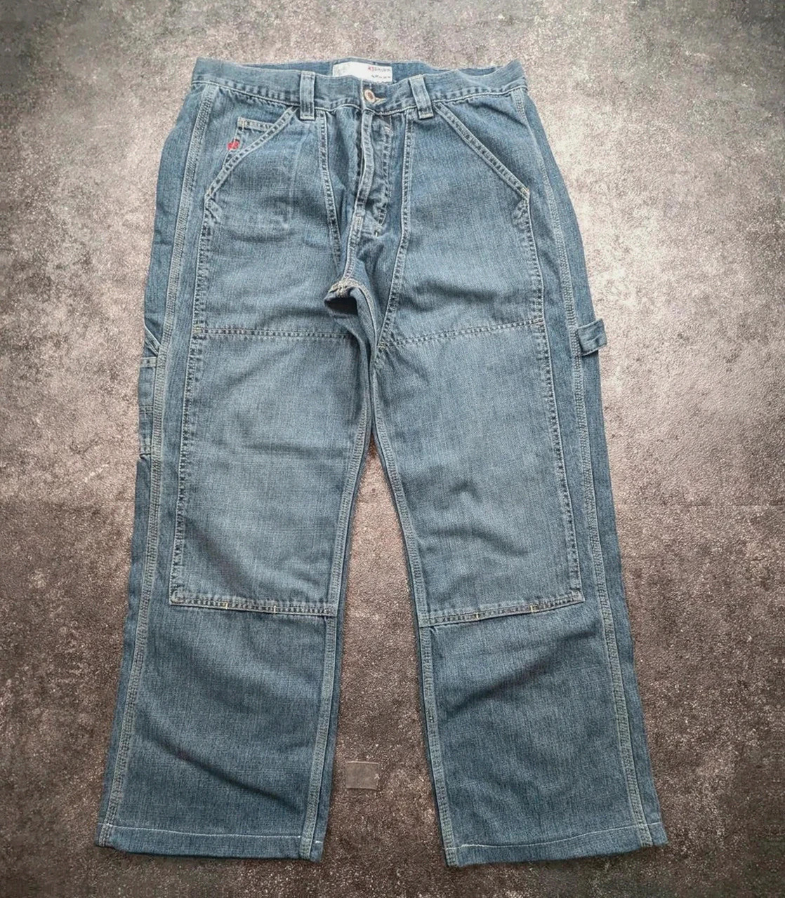 Pacific Motion jean carpenter double knee baggy workwear Y2K bleu – Taille 44 – PACIFIC MOTION – taille L 3