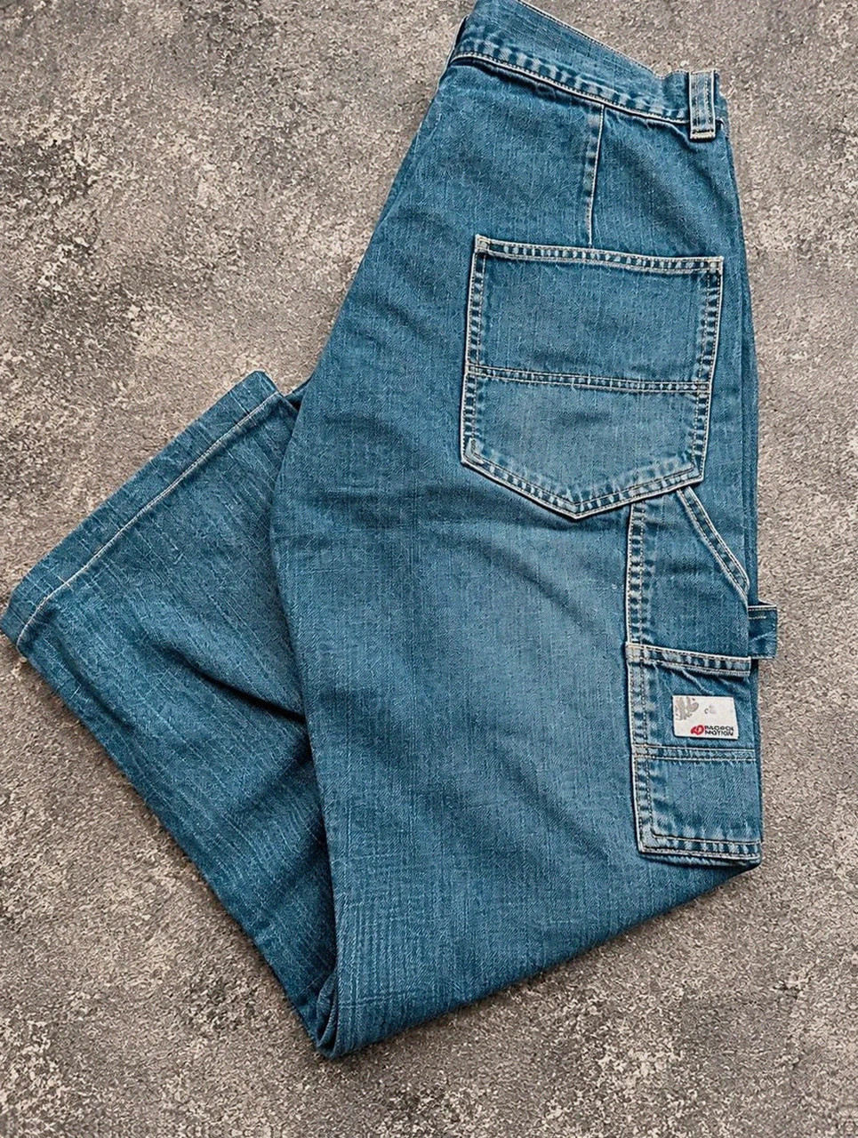 Pacific Motion jean carpenter double knee baggy workwear Y2K bleu – Taille 44