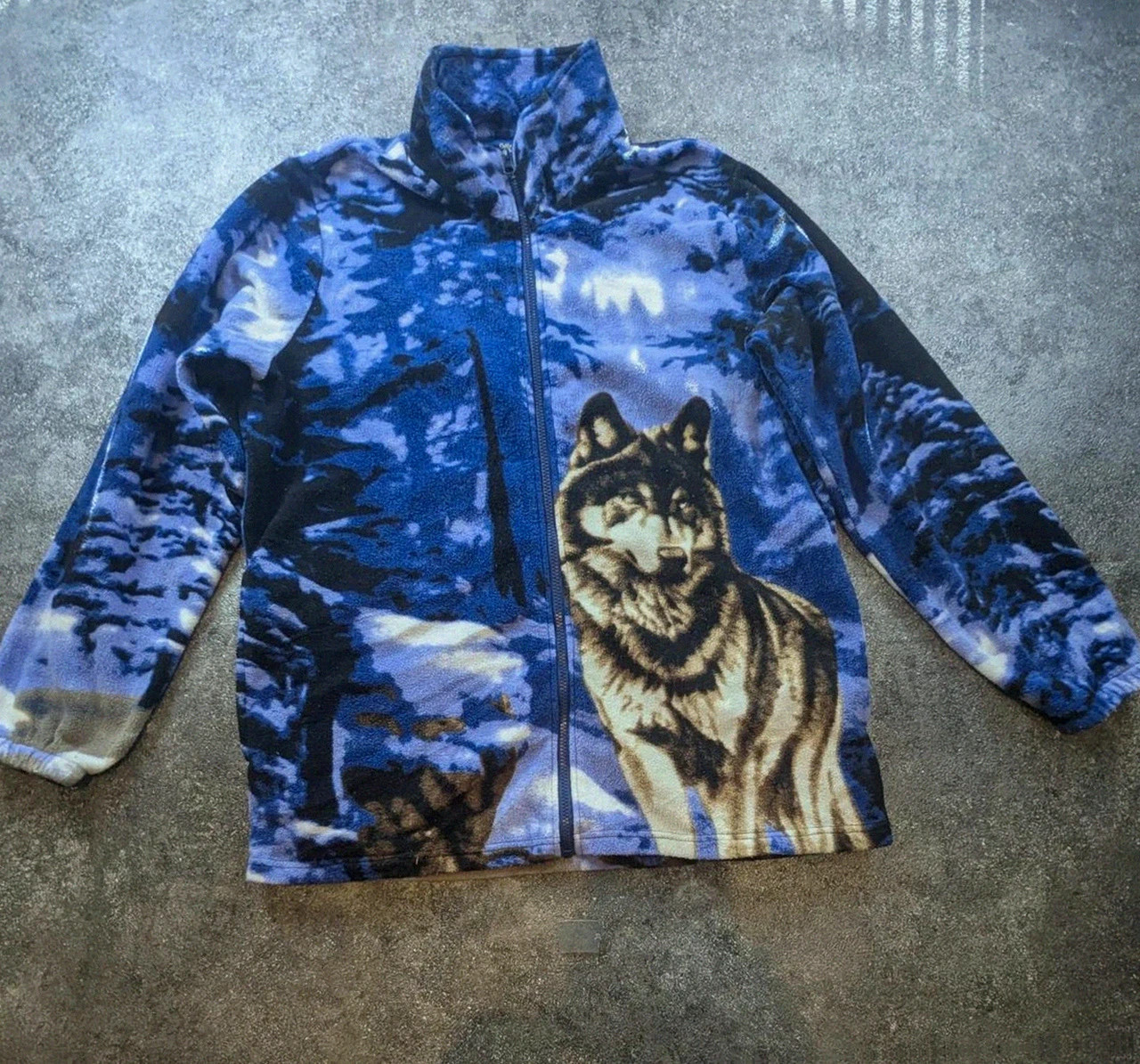 Veste Polaire Cotton Traders Loup winter Forêt Neige L Fleece Outdoor Vintage Gorpcore – Cotton Traders – taille L 2