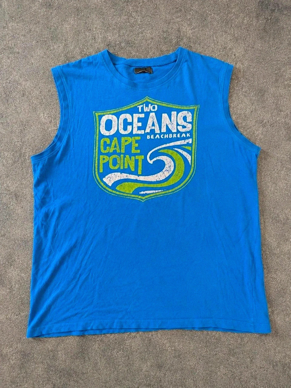Débardeur Tex Man Oceans Cape Point Bleu 100% Coton Taille L Surf Beachwear Été Homme