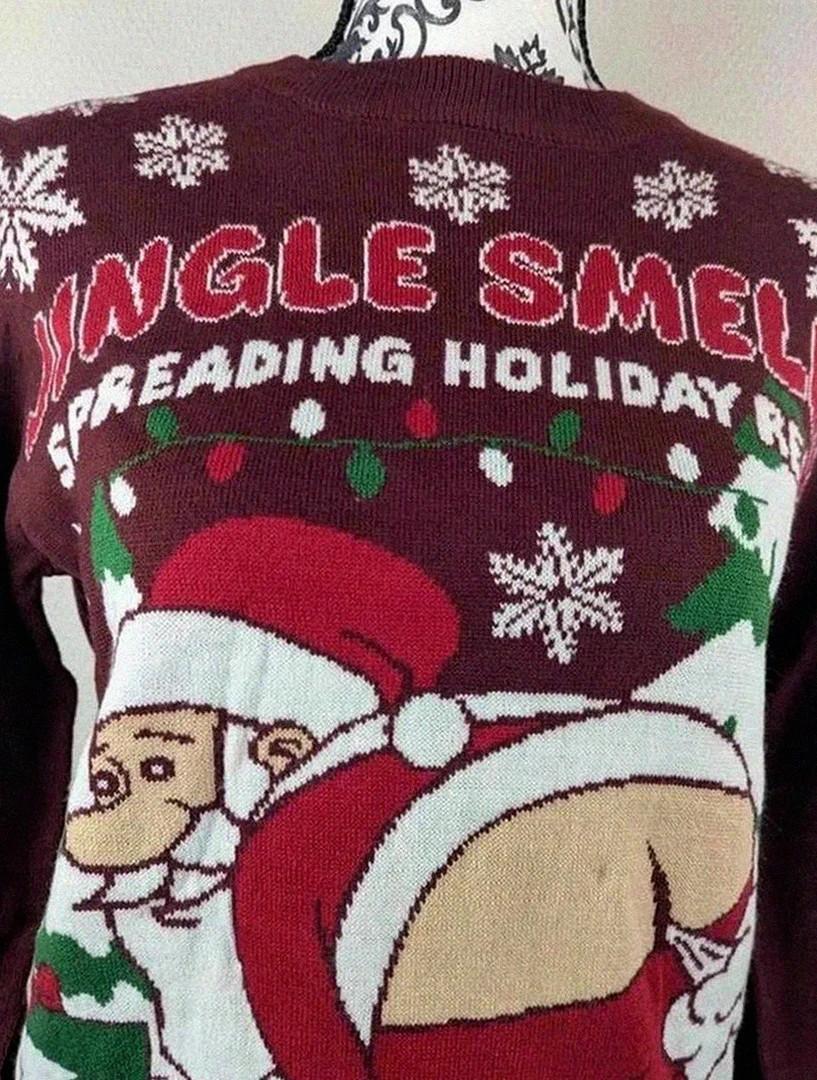 Pull humoristique de Noël Père Noël neuf Seasons Greetings S🎅 – Seasons Greetings – taille S / 36 / 8 2