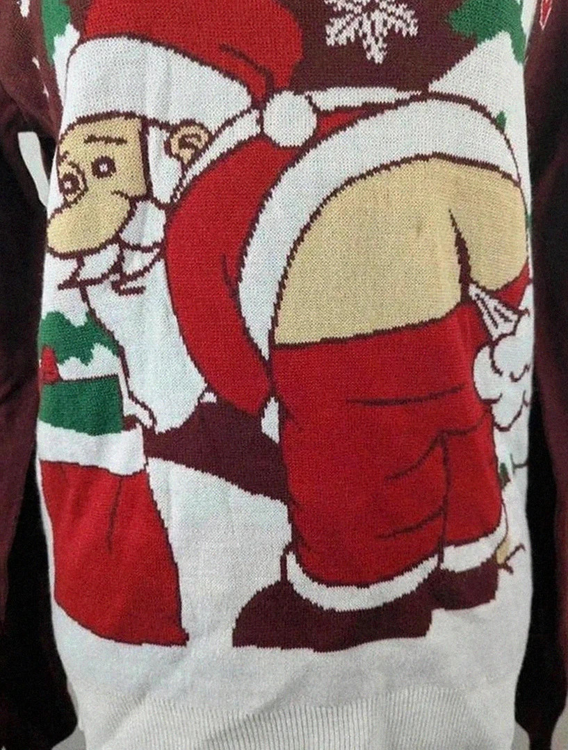 Pull humoristique de Noël Père Noël neuf Seasons Greetings S🎅 – Seasons Greetings – taille S / 36 / 8 3