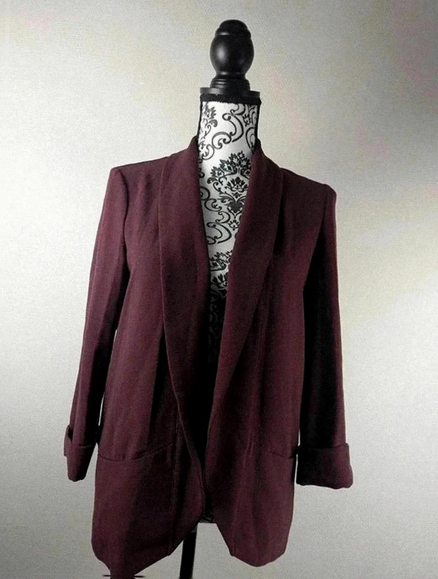 Blazer Pimkie bordeaux coupe fluide élégante taille S