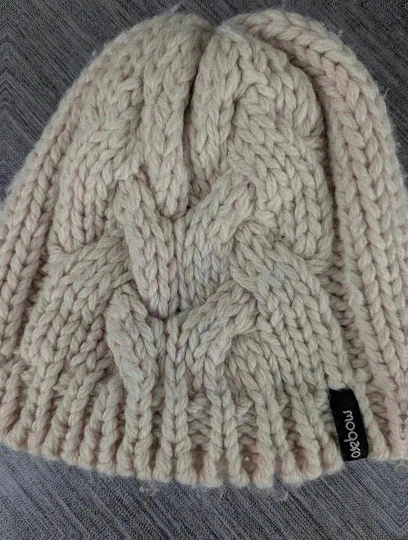 Bonnet Okbow écru maille épaisse torsadée doublé polaire vintage surfing skateboard – Oxbow – taille Taille unique 3