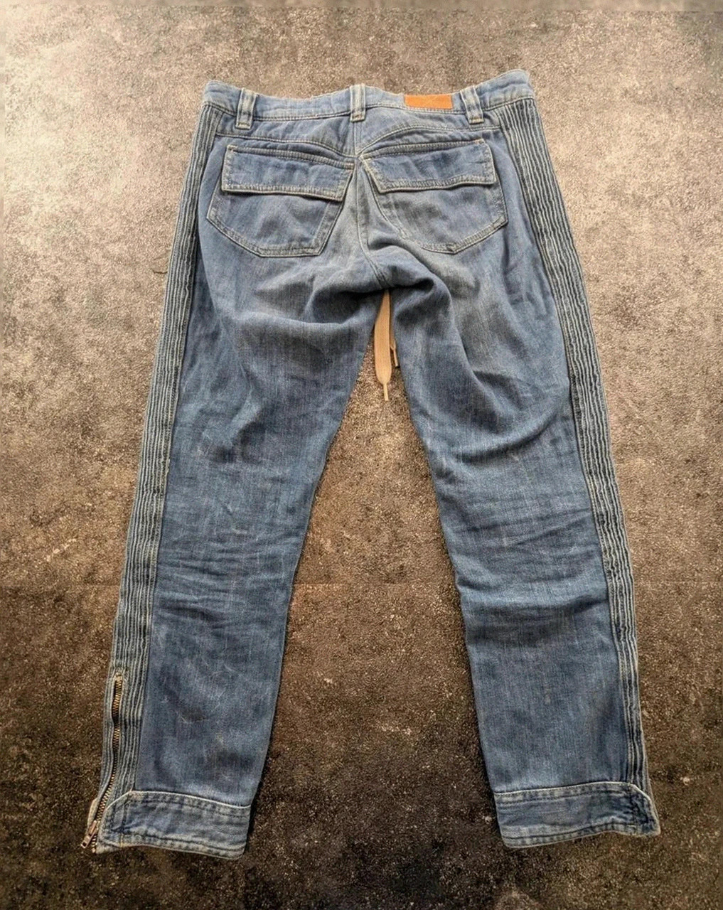 Jean isabel marant biker zip pant denim lacet genoux matelassés taille 1 S oversize – Isabel Marant – taille S / 36 / 8 2