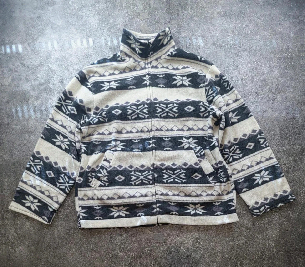 Polaire Franco Sport vintage motifs nordiques snowflake M oversize L Xl – Vintage Dressing – taille M 2