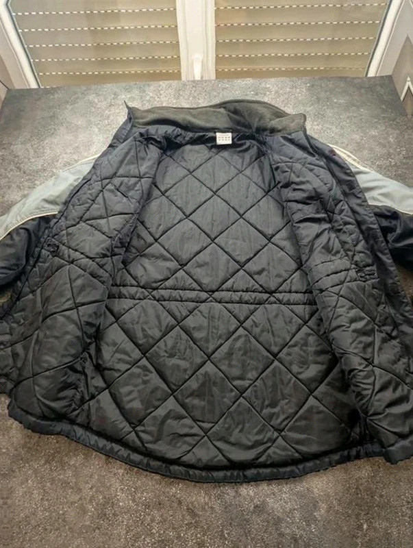 Adidas veste parka vintage M/L 3 bandes matelassée gris noir sportswear Y2K – adidas Originals – taille M 4