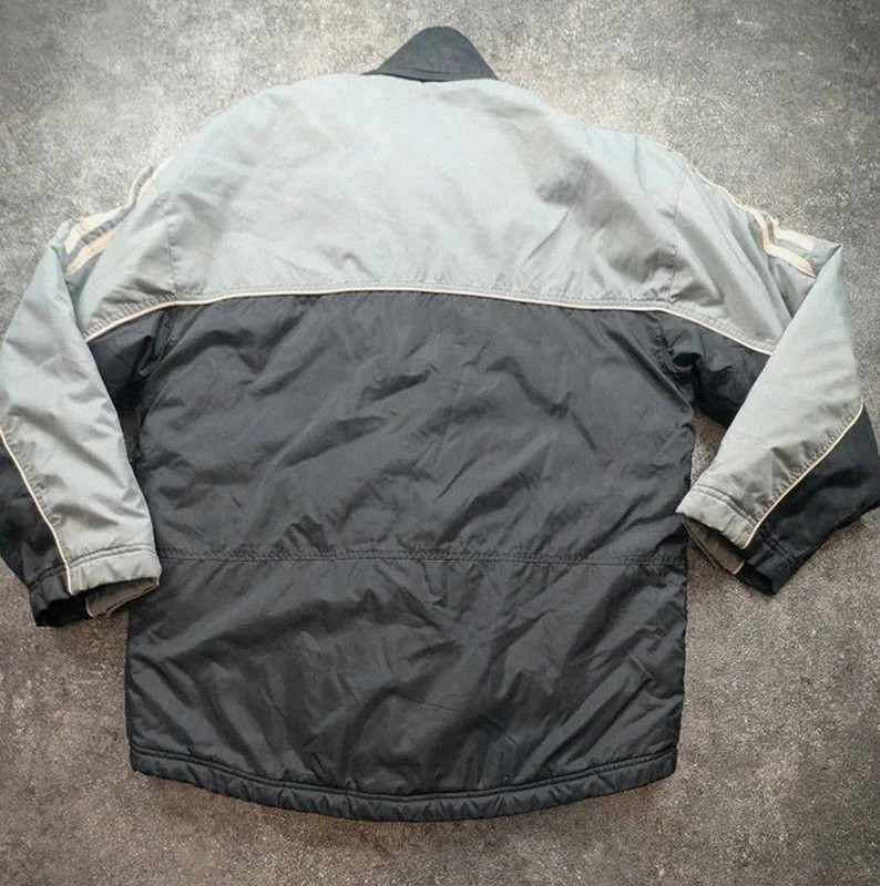 Adidas veste parka vintage M/L 3 bandes matelassée gris noir sportswear Y2K – adidas Originals – taille M 3