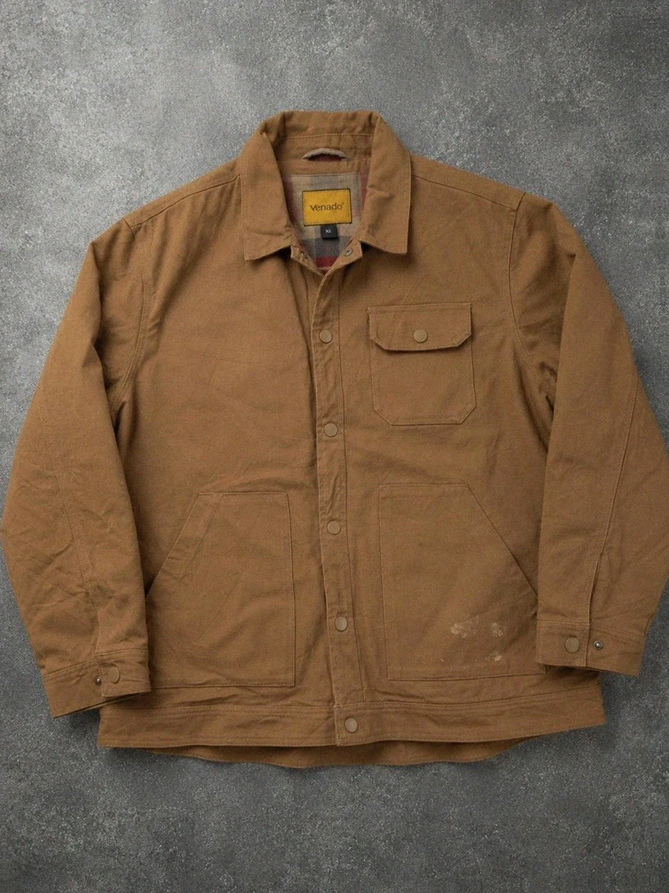 Veste marron Venado canvas utility hunting workwear doublée tartan XL chore jacket
