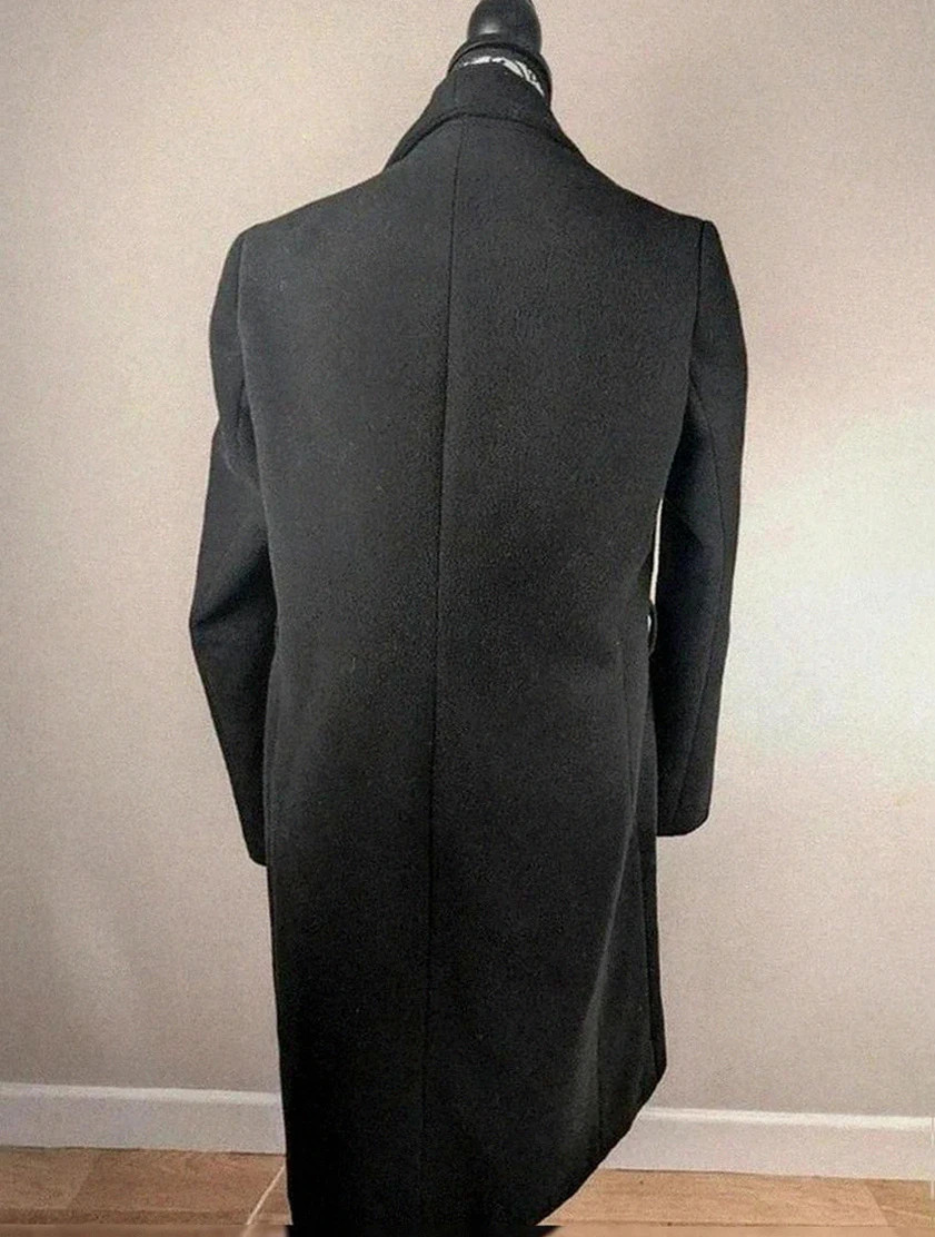 🧥 manteau long Rinascimento noir (coupe élégante drapée) tendance – Rinascimento – taille M / 38 / 10 3