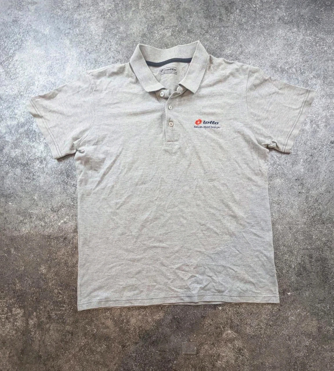 Polo Lotto italian sport design gris chiné vintage Y2K tennis football casual brodé Taille L – Lotto – taille L 2