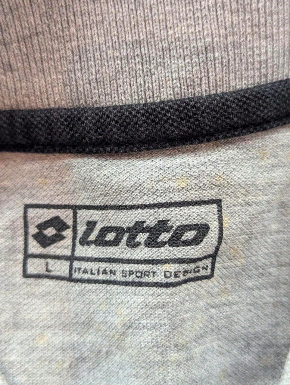 Polo Lotto italian sport design gris chiné vintage Y2K tennis football casual brodé Taille L – Lotto – taille L 5