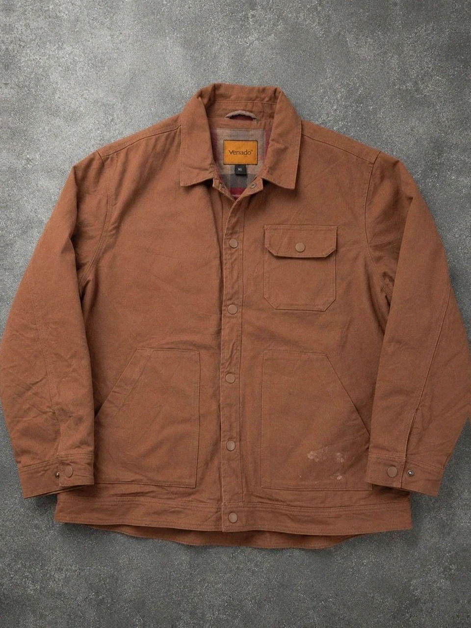 Veste marron Venado canvas utility hunting workwear doublée tartan XL chore jacket