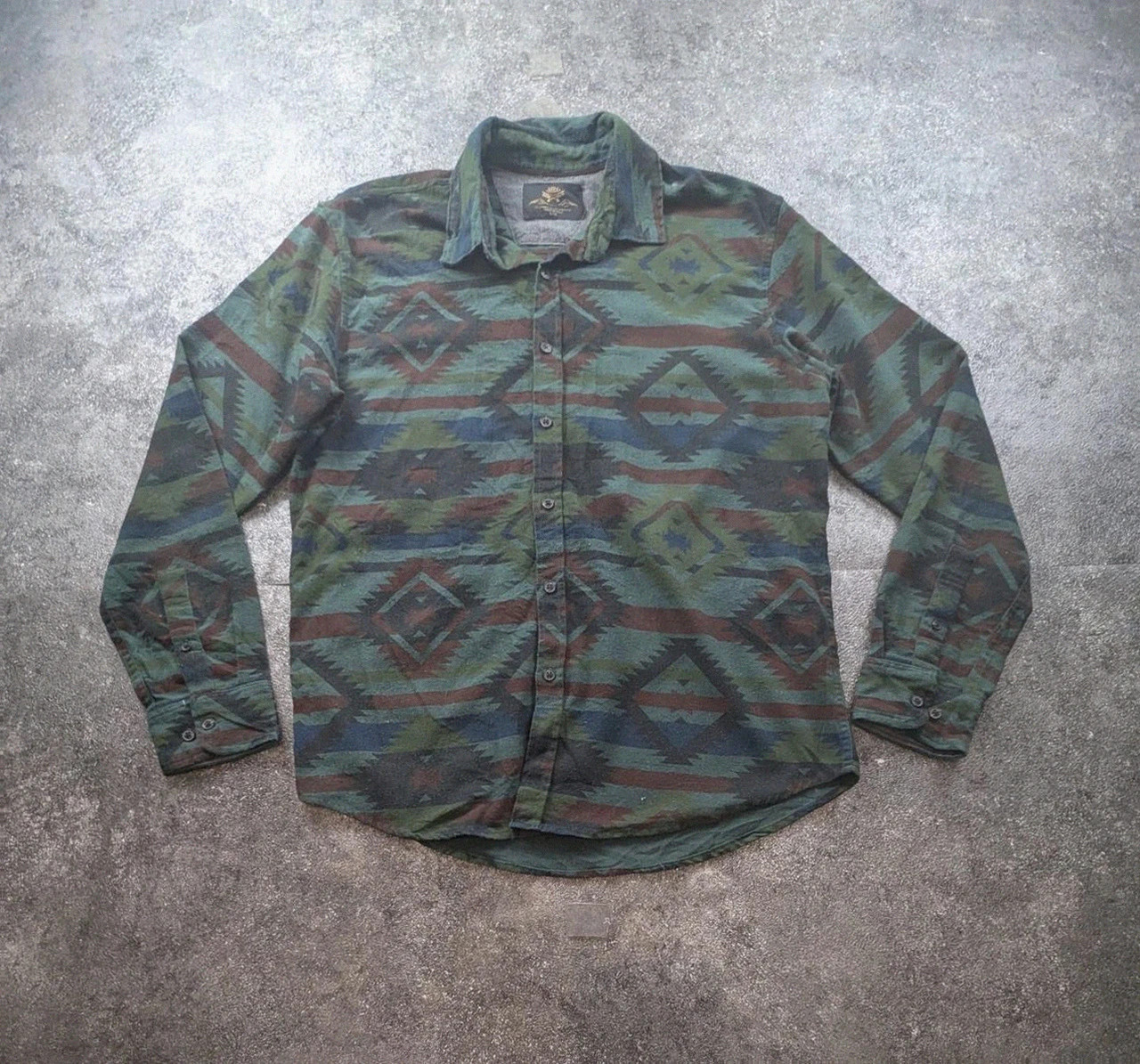 Chemise Homme Mbx Premium Goods Aztec Southwestern Western Outdoor – L – Vintage Dressing – taille L 2
