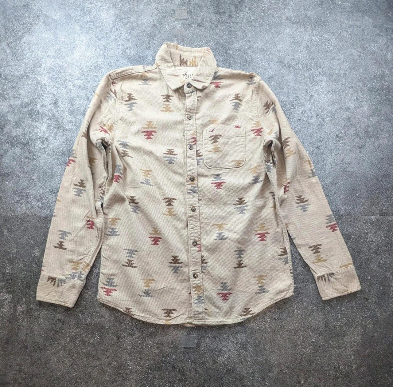Chemise Pacific Merchants Hollister California 1922 Southwestern Aztec Western 100% coton – S – Hollister – taille S 2