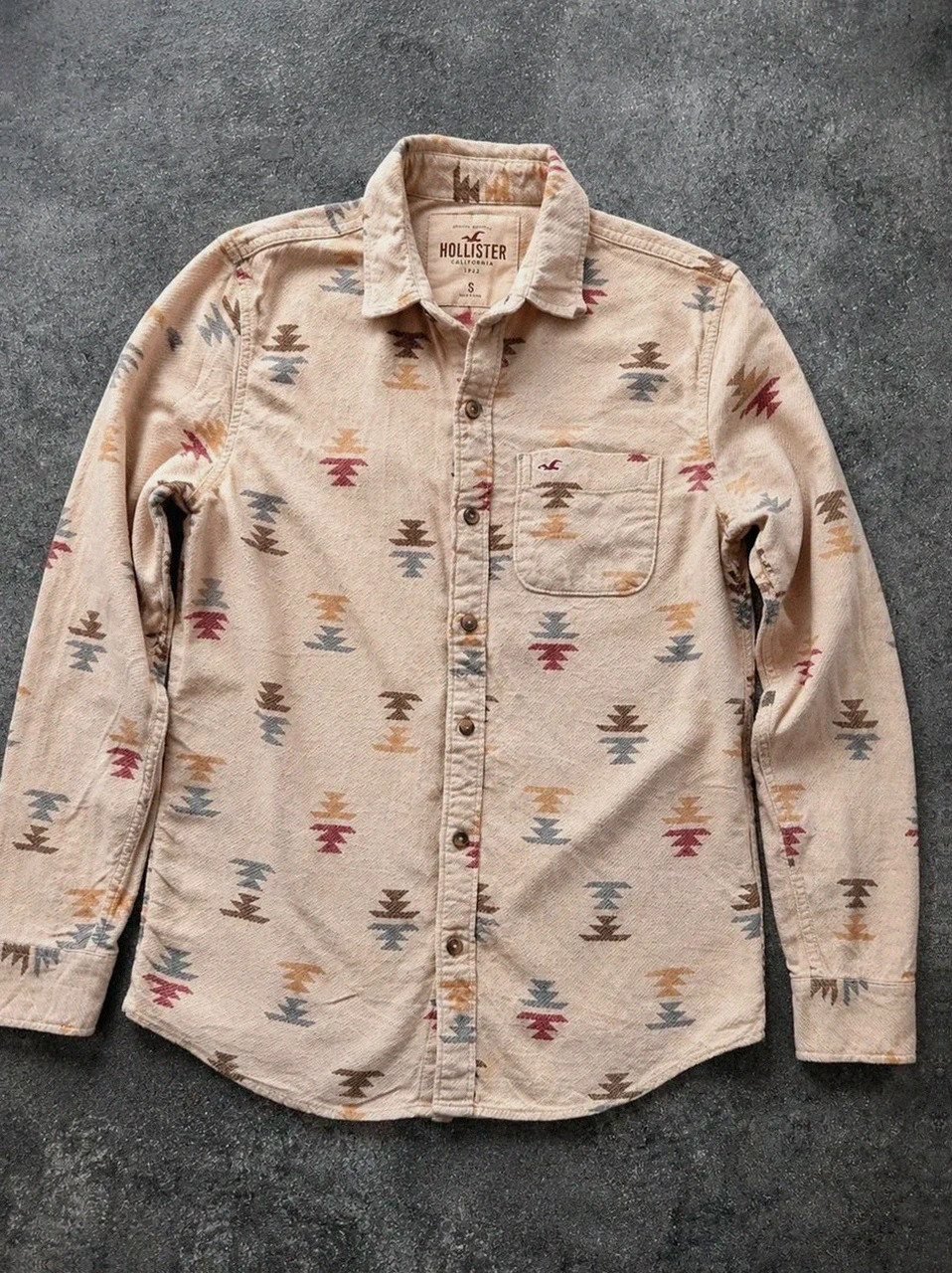 Chemise Pacific Merchants Hollister California 1922 Southwestern Aztec Western 100% coton – S