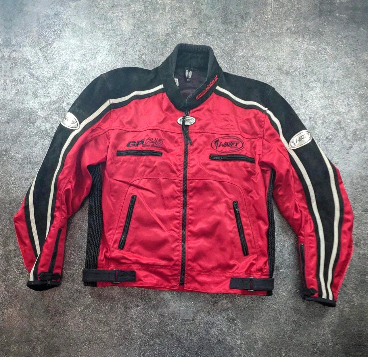 Veste moto Wintex Racing GP125 rouge noire daim protections biker Y2K 56 vintage dressing – Vintage Dressing – taille XL 2
