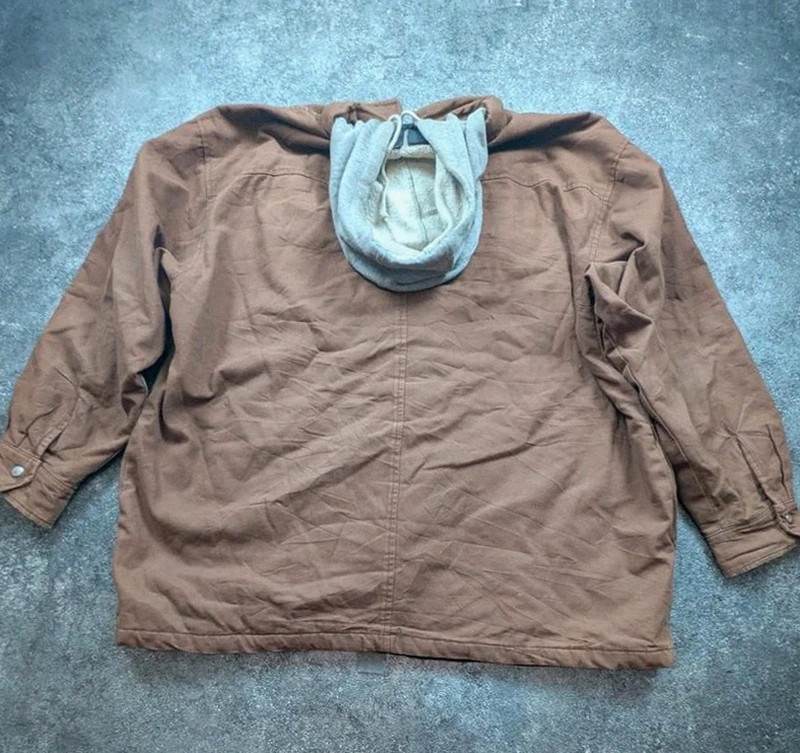 Dickies veste workwear vintage marron canvas doublée capuche XXL oversize – Dickies – taille XXL 3