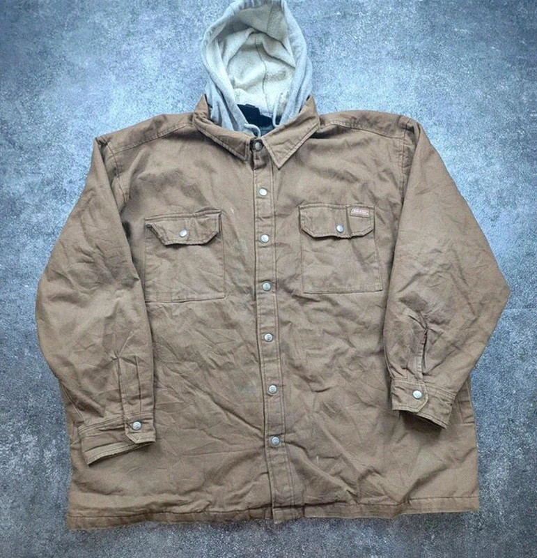 Dickies veste workwear vintage marron canvas doublée capuche XXL oversize – Dickies – taille XXL 2
