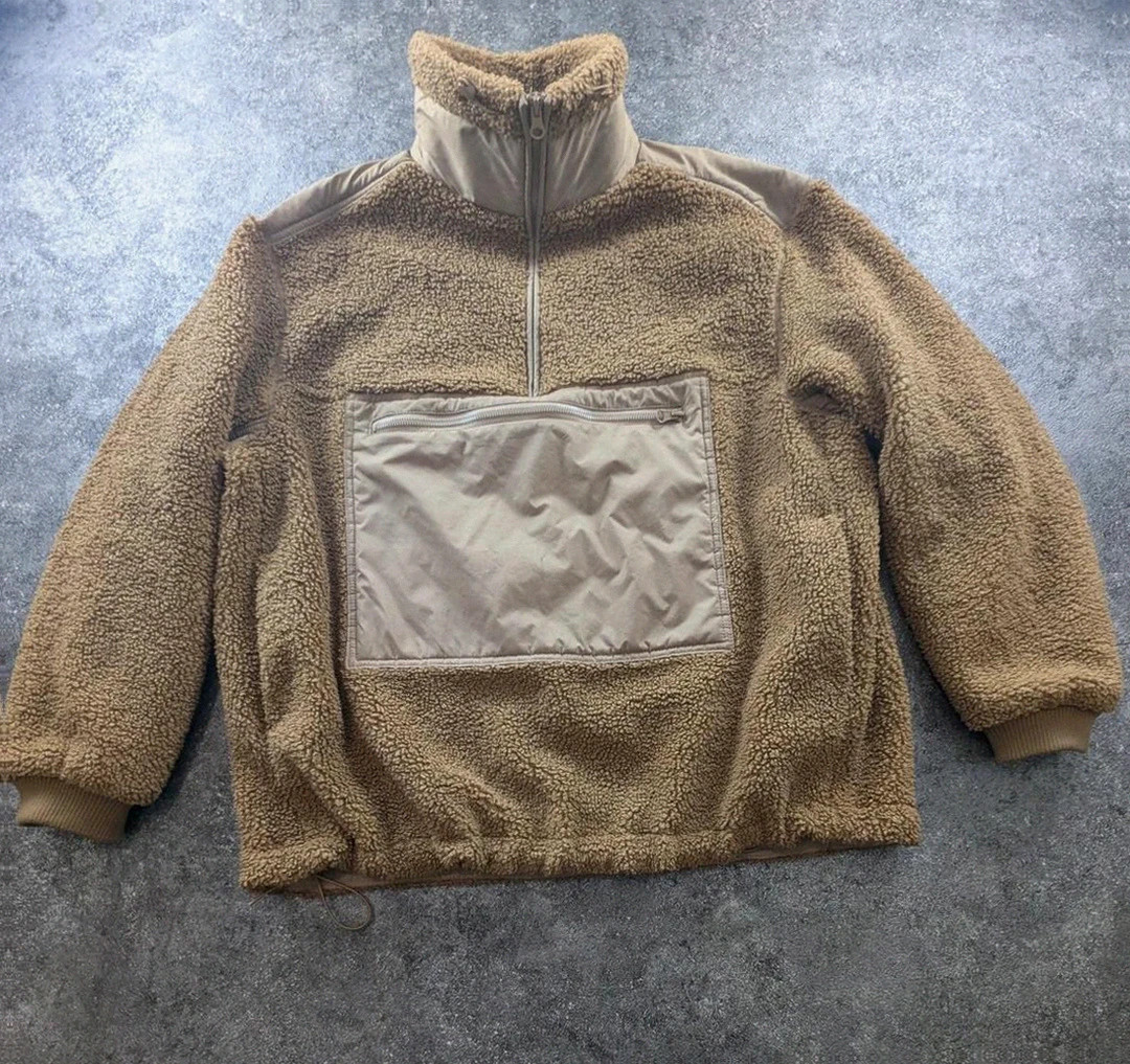 Veste polaire sherpa H&M beige zippée style The North Face streetwear outdoor oversize S/M/L