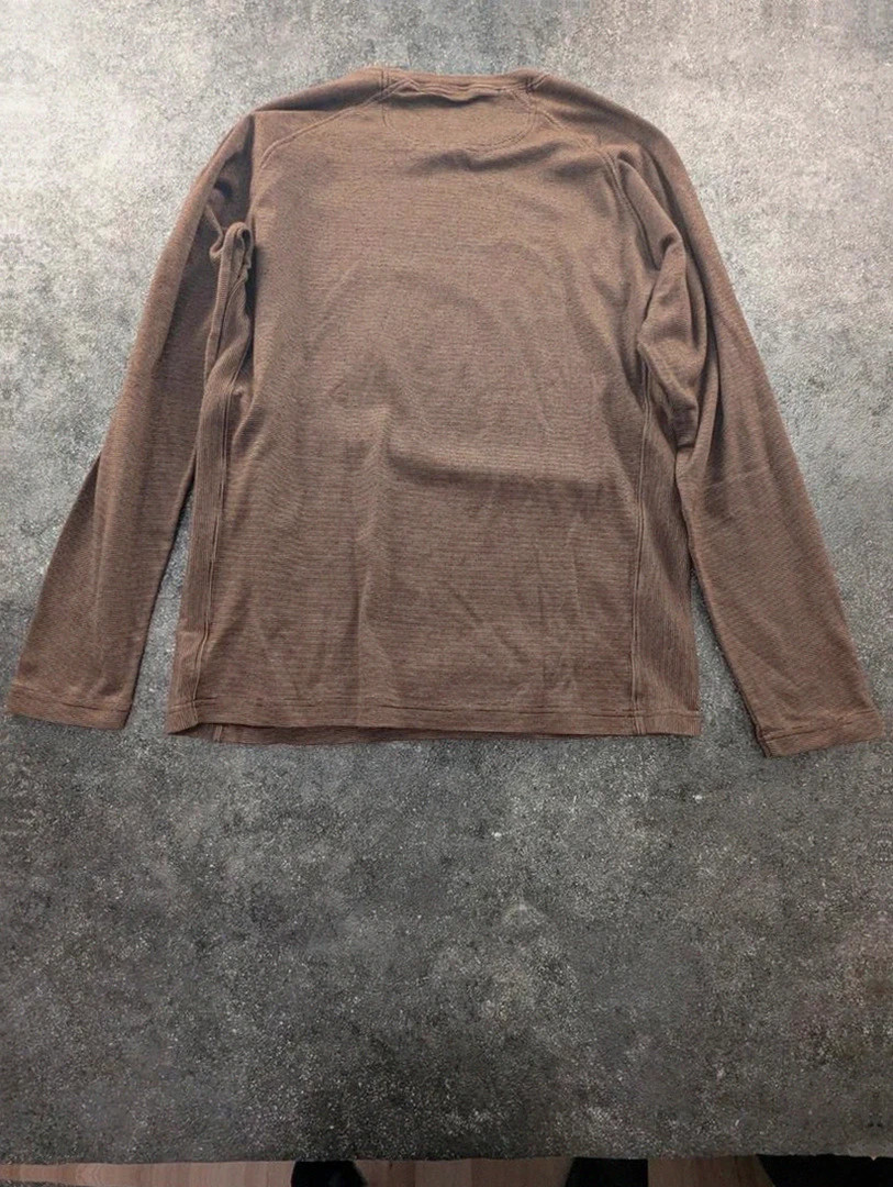 Pull sweat côtelé marron Façonnable coton vintage minimaliste essentiel S/L
