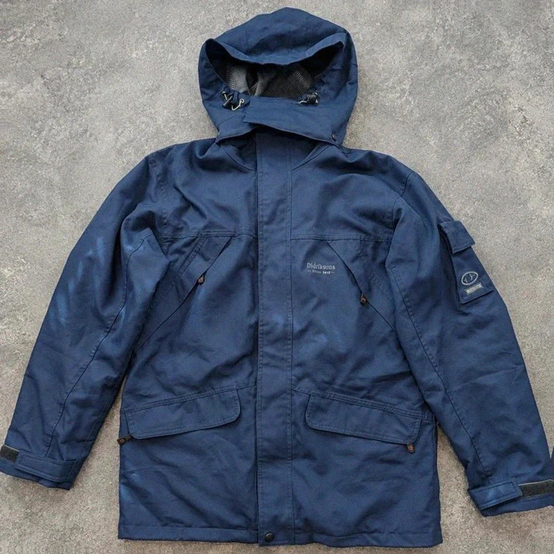 Veste vintage Didriksons Since 1913 S – Outdoor technique Y2K Gorpcore bleu marine