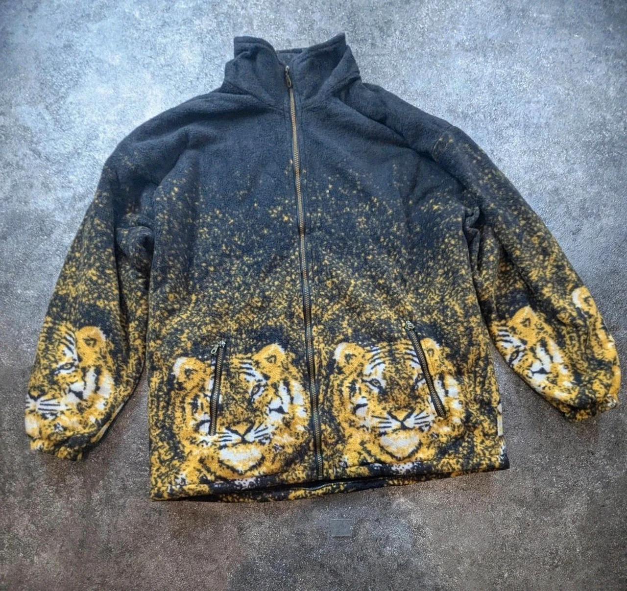 Polaire Épaisse Vintage Zippée Tigre Xxl Fleece Sherpa Animal Print 90s Y2K – Vintage Dressing – taille XXL 2