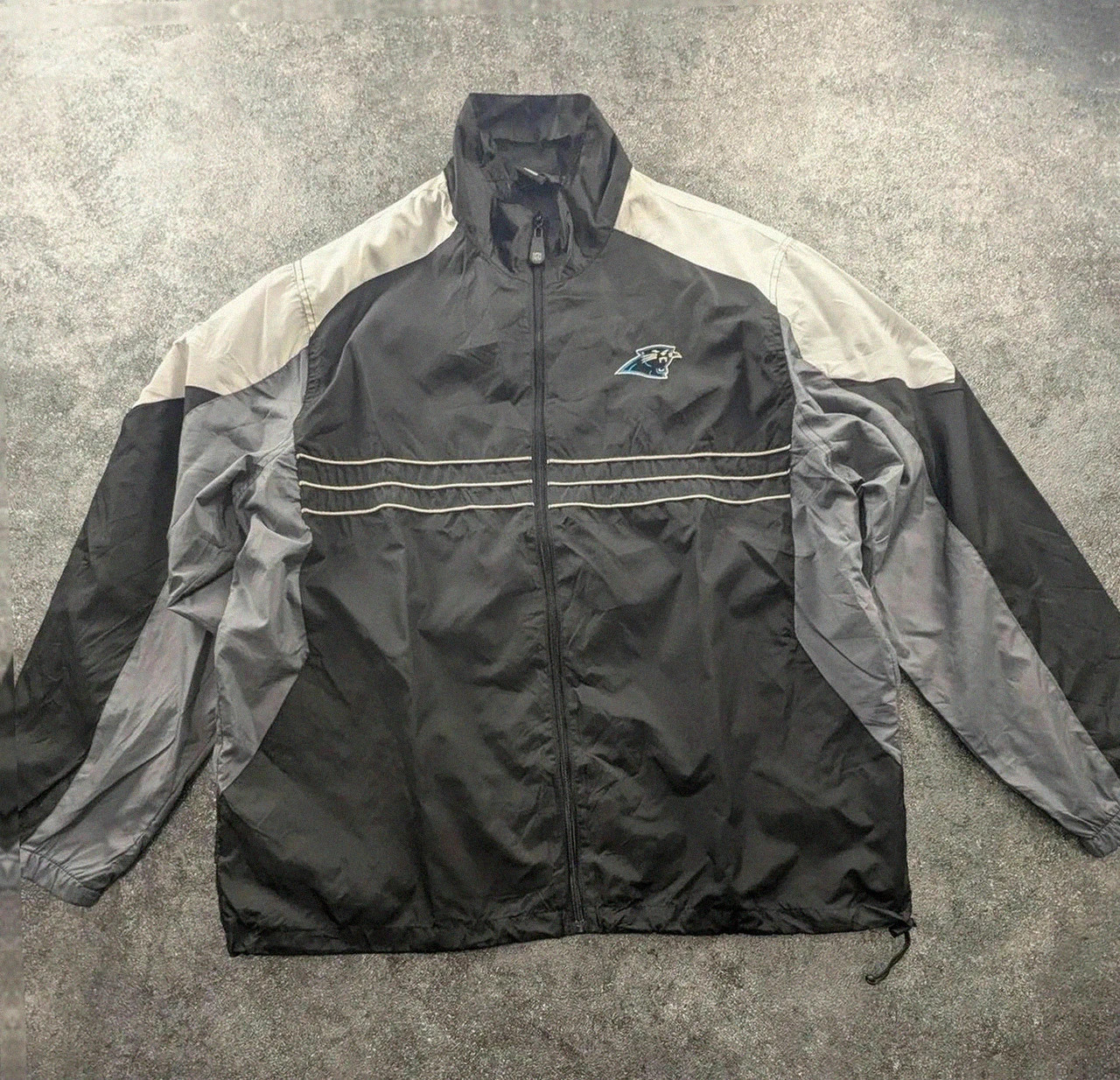 Veste coupe vent Nfl Carolina Panthers Reebok noir gris Xl