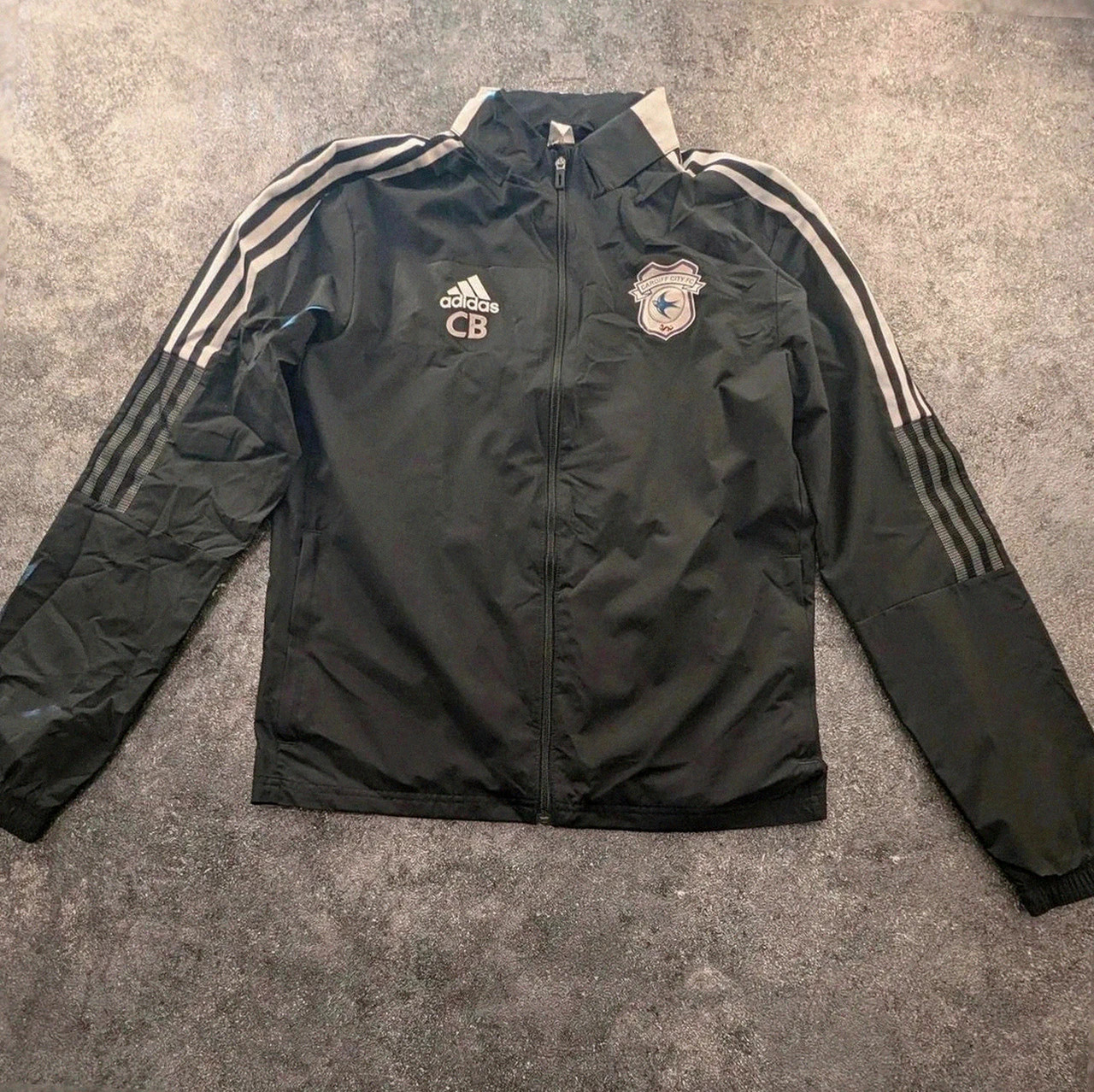 Veste adidas football Cardiff City coupe vent vintage sportwear noir Xs (s) gorgcore