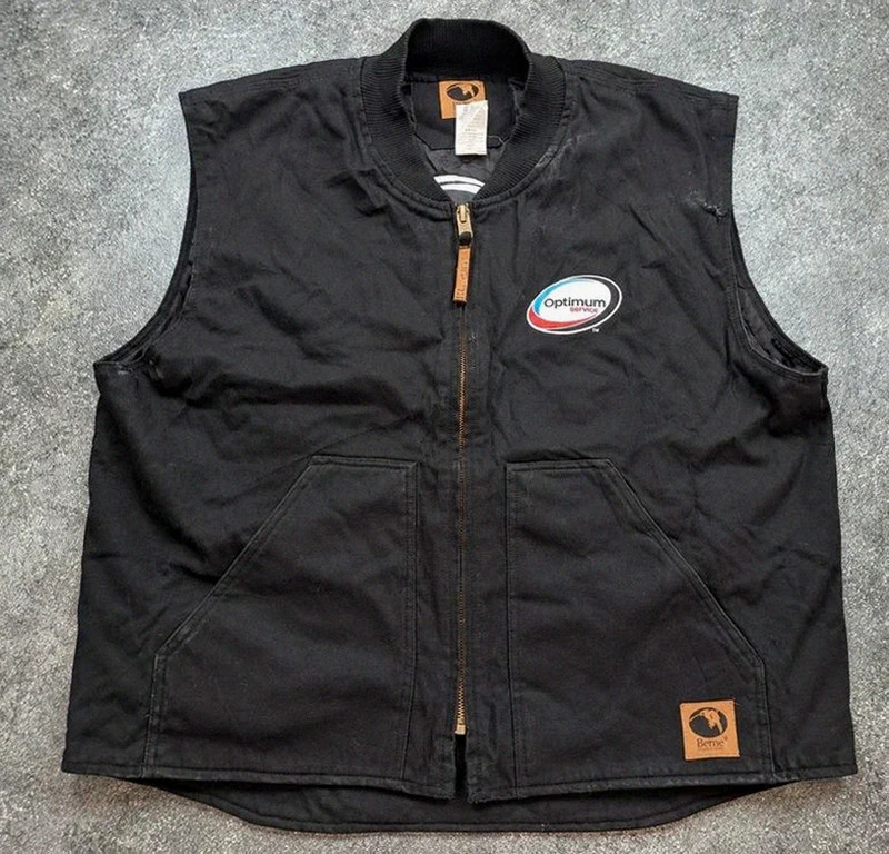 Gilet Berne 2XL Workwear Utility Vest noir matelassé Usa Optimum Service