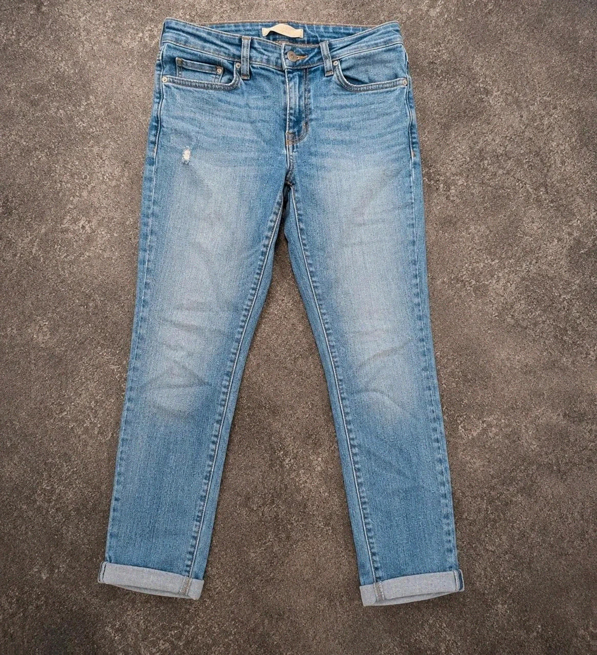 👖 Jean Levi's Mid Rise Skinny original en denim bleu clair délavé M