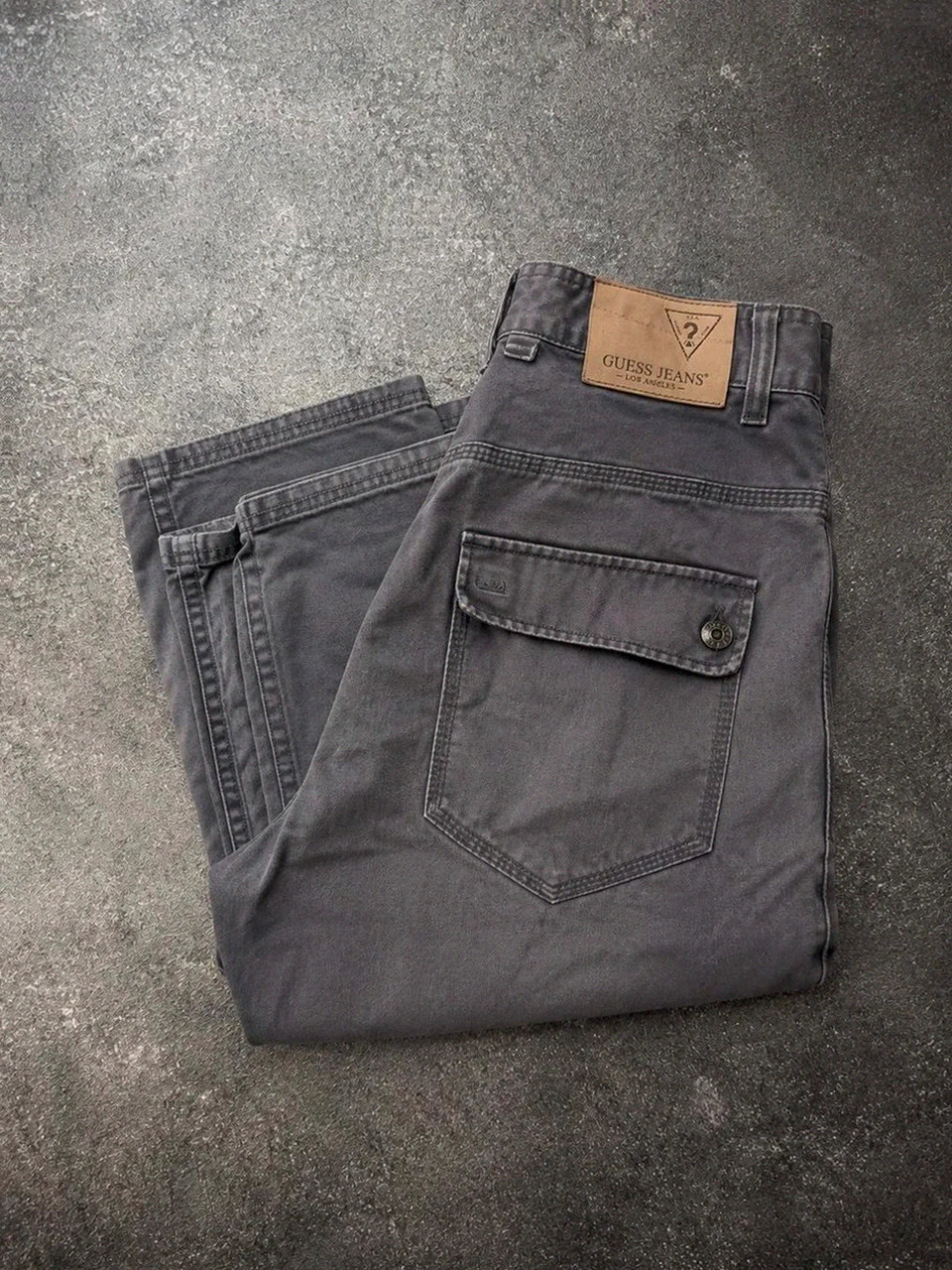 Jeans Guess Double Knee W34 env. gris distressed carpenter workwear Y2K