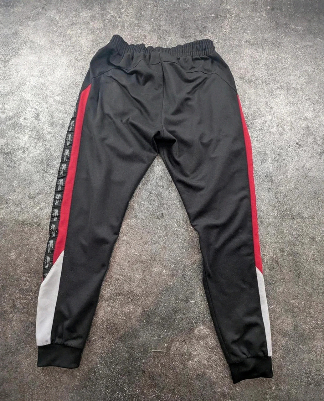 Pantalon jogging Lacoste bande logo crocodile tracksuit noir rouge streetwear M – Lacoste – taille M 3