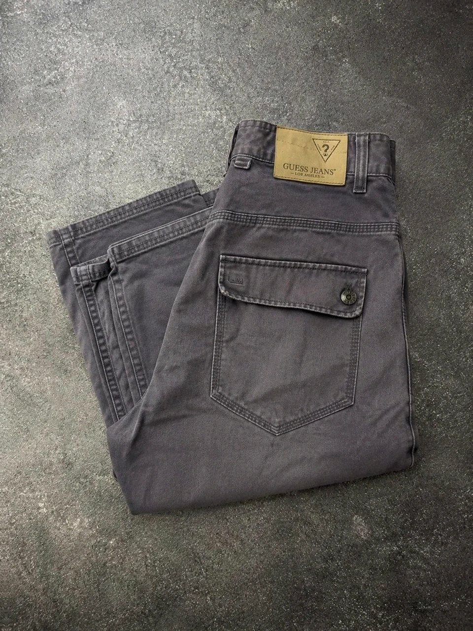 Jeans Guess Double Knee W34 env. gris distressed carpenter workwear Y2K